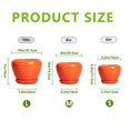 thumbnail image 3 of Ceramic Planter Pots Set of 3 with Drainage Hole & Saucer,10/8/6 inch Round Pots for Indoor Plants Flowers & Houseplants Patio & Outdoor Use Orange, 3 of 8