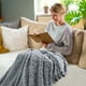 thumbnail image 4 of 130X150cm Super Soft Warm Solid Warm Fleece Blanket Rug Sofa Bedding, 4 of 6