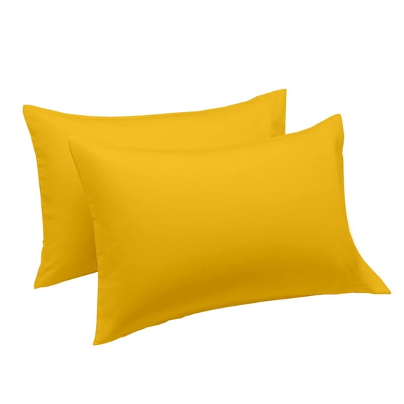 PELAR Rectangular Outdoor Lumbar Pillow Covers, Weather Resistant Cushion Cases For Patio Couch Tent Garden, Pack of 2 20"x26" Yellow