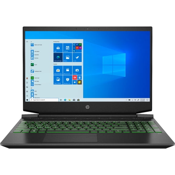 HP Pavilion Gaming 15-ec1073dx - Ryzen 5 4600H / 3 GHz - Win 10 Home 64-bit - 8 GB RAM - 256 GB SSD NVMe - 15.6" 1920 x 1080 (Full HD) - GF GTX 1650 / Radeon Graphics -shadow black, chrome green