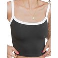 thumbnail image 3 of Blotona Women Spaghetti Strap Camisoles Contrast Color Sleeveless Sling Tank Tops Summer Slim Fit Exposed Navel Vests Crop Tops, 3 of 6