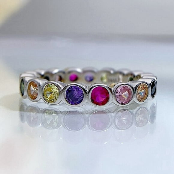 100% 925 Sterling Silver High Carbon Diamonds Gemstone Wedding Band Fine Jewelry Enagement Ring For Women