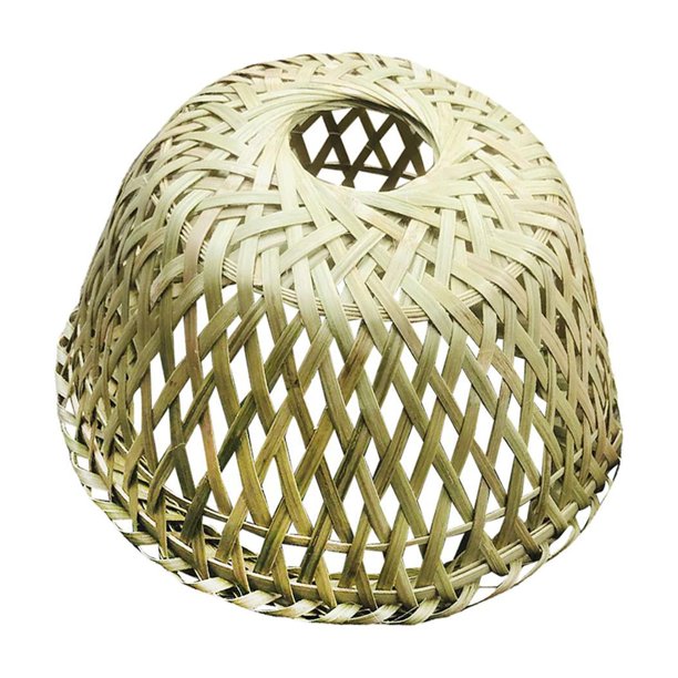 Pantalla de lámpara colgante de bambú tejido estilo retro, hecha a mano para cocina, dormitorio, cubierta de farol de techo, material de primera calidad, a prueba de polvo, decoración del A