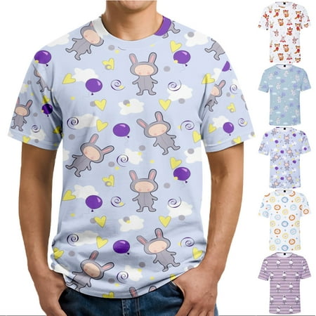 

Easter Mens Kids Graphic Short Sleeve Tees Regular-Fit Tops Shirt for Men Women