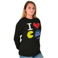 thumbnail image 4 of Pixelized Retro Game I Heart PACMAN Long Sleeve TShirt Men Women Brisco Brands S, 4 of 6