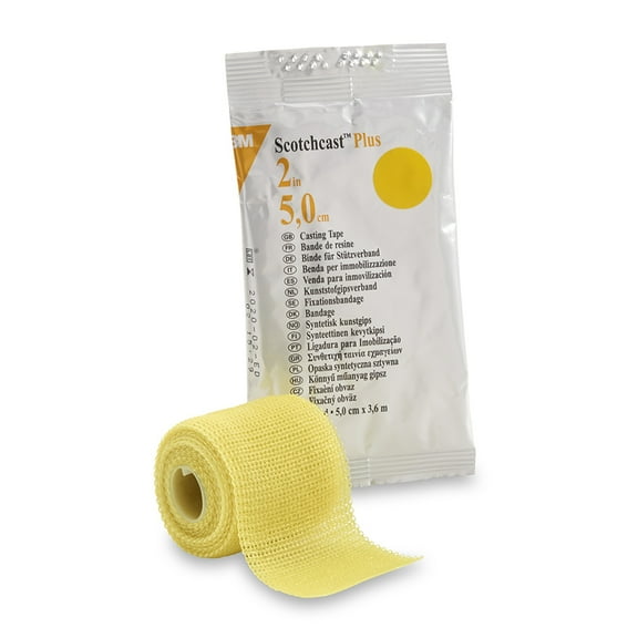 3M Scotchcast Plus Cast Tape 2 Inch X 12 Foot Yellow 82002Y, 10 Ct