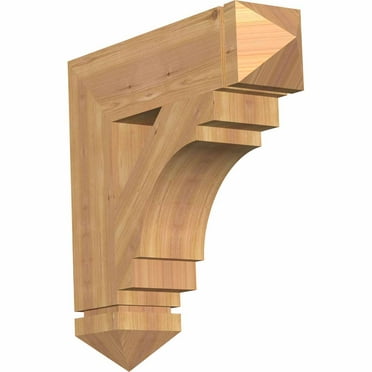 Ekena Millwork 4"W x 26"D x 34"H Merced Arts & Crafts Rough Sawn Bracket, Western Red Cedar