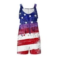 thumbnail image 4 of Moxiu Womens American Flag Overalls Shorts 4th of July Sleeveless Festival Patriotic Rompers Loose Independence Day Adjustable Strap Short Overall 2025 White,S, 4 of 6