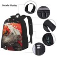 thumbnail image 3 of Honeii Abstract Red Koi Fish Art Print School Backpack Bookbag Set-with Lunch Bag & Pencil Case Elementary School Bag Primary School Backpack With Lunch Bag, 3 of 7