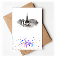 thumbnail image 1 of Naples Italy Landmark Ink City Painting Welcome Back Greeting Cards Envelopes Blank, 1 of 3