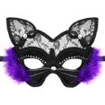 thumbnail image 5 of Máscara veneciana de máscaras, máscara de encaje de gato negro para disfraz, Navidad, Halloween, fiesta, niñas y mujeres, 5 of 5
