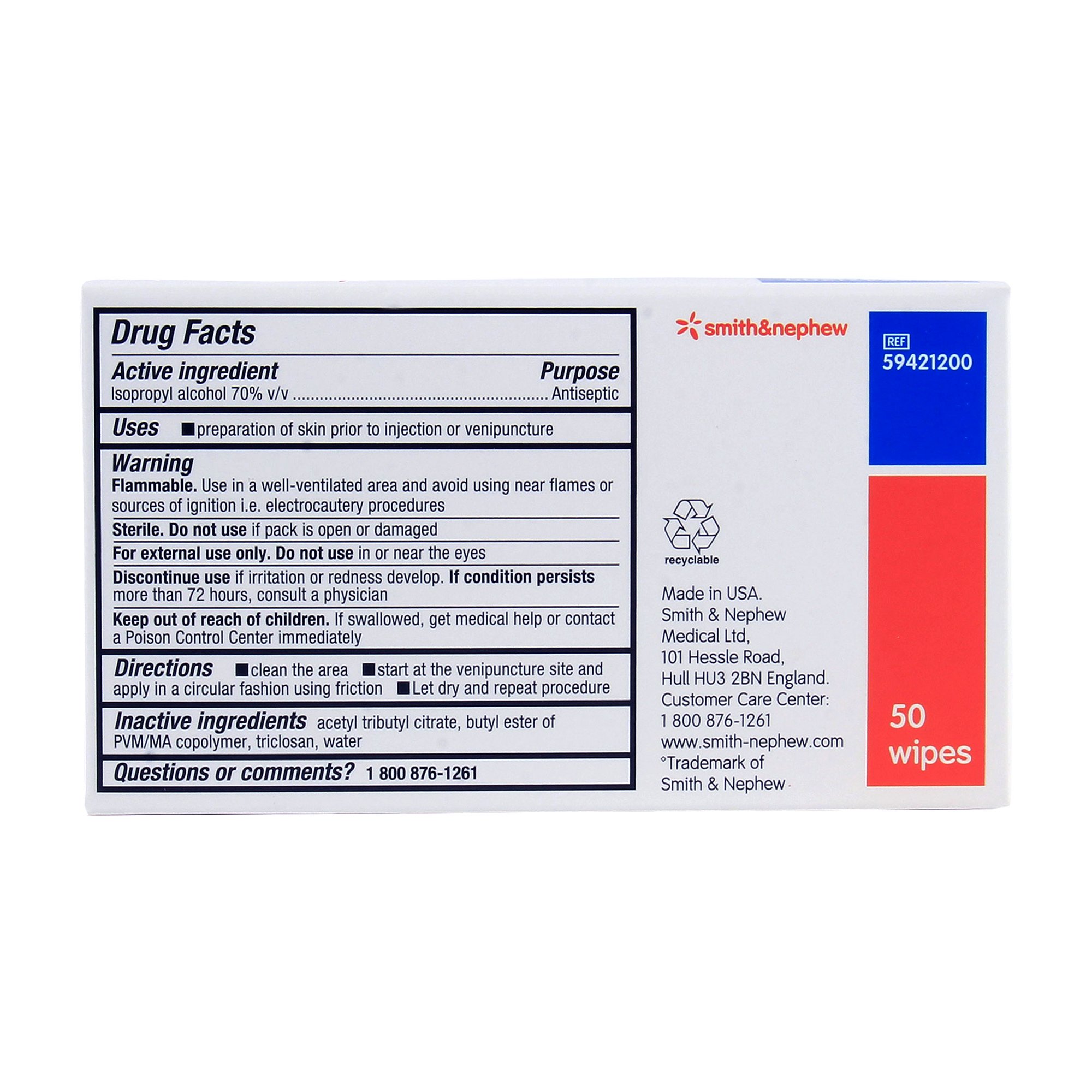 IV PREP Alcohol Prep Pad Sterile 50 per Box 59421200