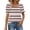 Hot Pink, variant on Cmfcve Tops for Women Summer 2026 Ruffle Trim Sleeves Square Neck T Shirts Striped Casual Loose Fit Short Sleeve Trendy Blouse