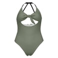 thumbnail image 5 of NMMUED Women's One Piece Swimsuit Halter Neck with Front Bow Tie Cutout Bathing Suit Tummy Slimming Monokini Swimwear for Beach Pool Summer Green S, 5 of 5