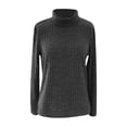 thumbnail image 5 of Womens Tunic Tops Turtleneck Long Sleeve Side Split High Low Lightweight Sweaters, 5 of 5