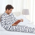 thumbnail image 6 of Uemuo Hipster Mustache Pattern 2-Piece Loungewear Set - Men’s Soft Sleepwear, Cozy Winter PJs, Comfy Sleep Set-XX-Large, 6 of 7
