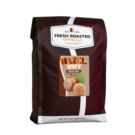 Fresh Roasted Coffee, Hazelnut Flavored Coffee, Medium Roast, Whole Bean, 80 oz 5 lbs