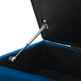 thumbnail image 3 of Pouf de rangement en velours Perry, bleu, 3 of 9