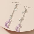 thumbnail image 3 of QIQUWOHUL 1 Pair Earrings For Women's Daily Date Beach Alloy Drop Fashion Moon & Star Earrings Moon Man On The Moon Phases Earrings, 3 of 6