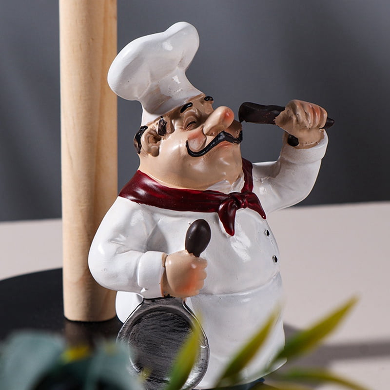 Paper Towel Holder Chef Ornaments European Paper Towel Holder Kitchen Western Restaurant Cake Crafts Ornaments B