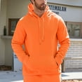 thumbnail image 2 of Letdown Men's Hoodies Lightweight Pullover Solid Long Sleeve Athletic Sweatshirts for Gym Workout Comfort Thin Plain Hoodie with Pockets (Orange, XXL), 2 of 8