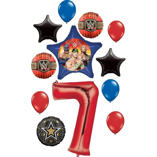 WWE Party Supplies 7th Birthday Balloon Bouquet Decorations Walmart
