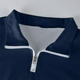 thumbnail image 6 of Homeyce Mens Quarter Zip Sweatshirts Stand Collar Long Sleeve Sweatshirt Lightweight Casual Active Pullover 1/4 Zip Solid Color Fall Sweatshirt with Pocket,Dark Blue L, 6 of 7