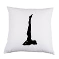 thumbnail image 1 of Yoga Position White Satin Throw Pillow 16 inch Square with Insert Included, 1 of 1