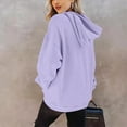 thumbnail image 5 of Wutalume Women's Casual Pocket Hoodie with Drawstring Pullover Sweatshirt Top, Fashionable and Comfortable for Everyday Wear,Light Purple 2XL, 5 of 6