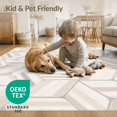 thumbnail image 4 of ODIKA 2'x3' Gray Ivory Geometric Modern Design Washable Throw Rug Intricate Pattern with Contemporary Flair Non-Slip, Low Profile, Flatwoven, Easy Care for Hallway, Study Room, 4 of 7