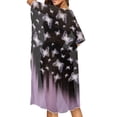 thumbnail image 4 of HELLHERO High Quality Fabrics Bathing Suit Cover Up for Beach Breathable Free Size Long Kimono Swimsuit Cover Up Purple Black Butterfly, 4 of 6