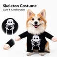 thumbnail image 7 of Halloween Skeleton Dog Costume, Standing Pet Outfit with Bone Print, Funny Party Cosplay Apparel, Soft Cotton for Small Medium Dogs Puppies Cats Black Dress Up, 7 of 7