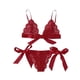 thumbnail image 2 of Conjunto de ropa interior de encaje floral encantador para mujer, regalo de lencería con bragas de malla, rojo, M Methold XX000194-07, 2 of 7