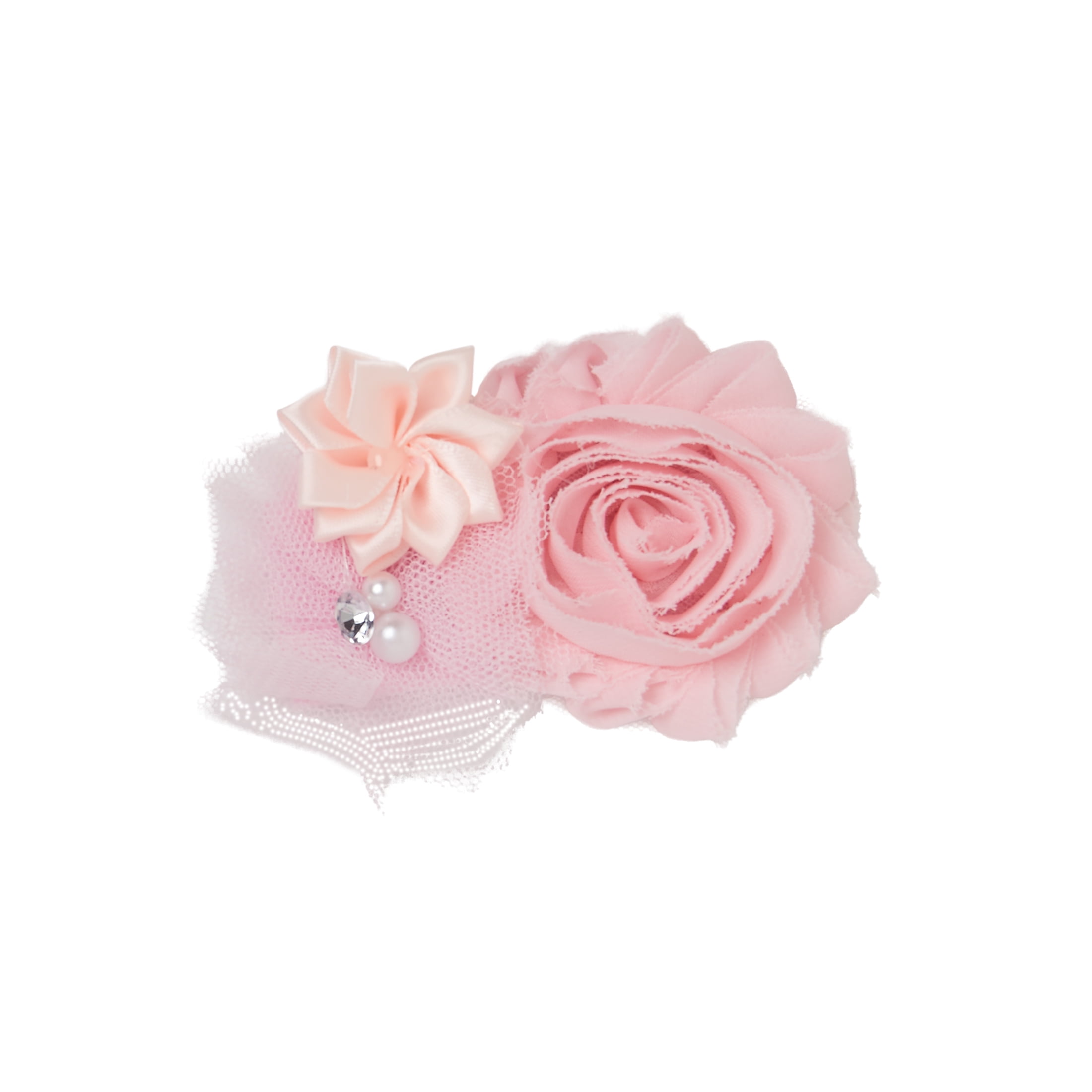 Offray Light Pink Satin Tulle with Gem Flower Cluster is the perfect finishing accent to any project, 1 Each