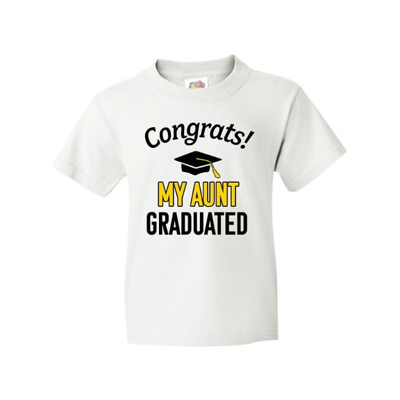 Inktastic Congrats My Aunt Graduated with Cap Youth T-Shirt