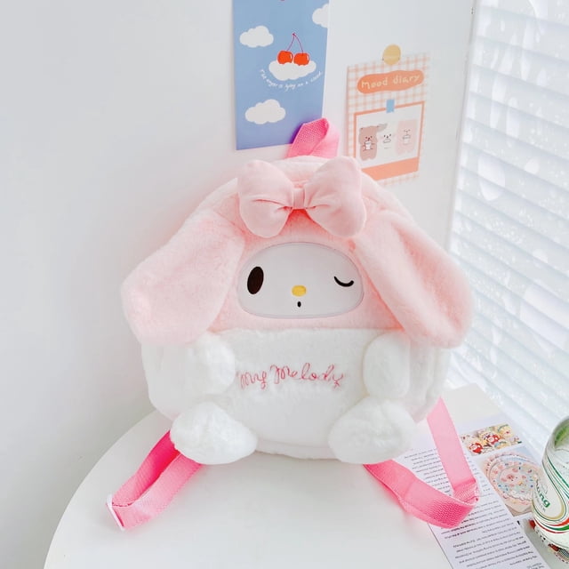 Mochila de peluche linda de Pudding Dog Big Ear Dog Kuromi.
