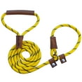 thumbnail image 1 of Handmade Strong Heavy Duty Rope No Pull Training Lead Leashes with Durable Leather Handles,Reflective Dog Training Lead for Large Medium and Small Dogs, 1 of 8