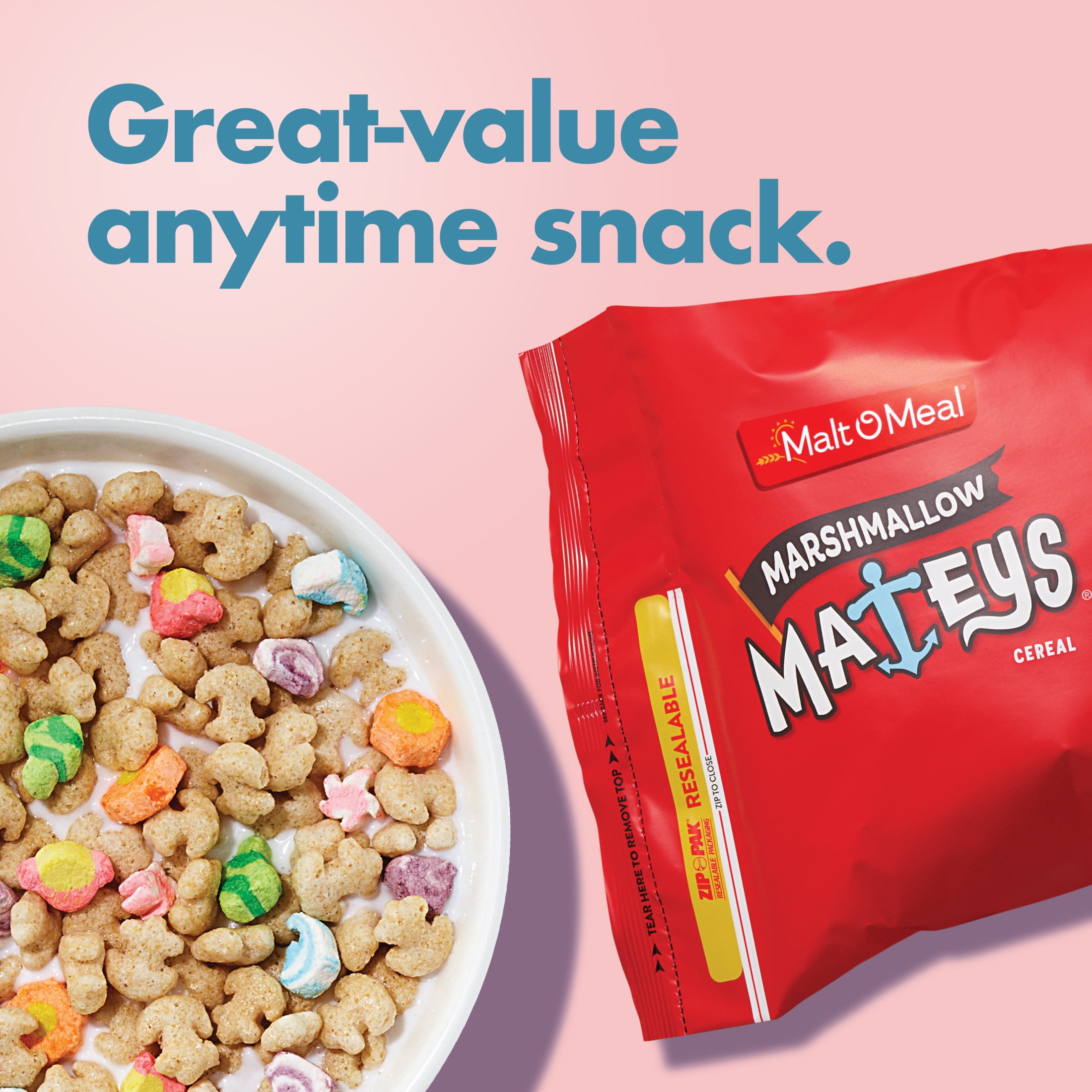 Malt-O-Meal Marshmallow Mateys Breakfast Cereal,Crunchy, 33 oz (Pack 6)