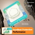 thumbnail image 5 of for iPad Air 11 inch Case (M4 2026/M3 2025/M2 2024), 360 Rotating Shockproof Cover with Stand, Handle, Shoulder Strap, Rainbow Blue, 5 of 7