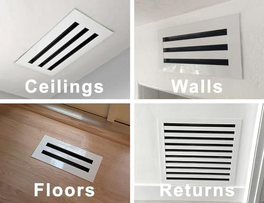 48" Linear Slot Diffuser - (1 Slot) Single Slot - Black Decorative Aluminum Air Vent - Heating and Cooling Modern AC Vent Cover for Ceiling, Walls & Floors - Texas Buildmart
