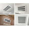 thumbnail image 6 of 14x8 Modern AC Vent Cover - Decorative Black Aluminum Air Vent - Standard Linear Slot Diffuser - Heating and Cooling Register Grille for Ceiling, Walls & Floors - Texas Buildmart, 6 of 6