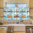 thumbnail image 2 of Yayeee Kitchen Curtains Tier Set of 2 Light Filtering 57"x36" Over Sink Window Panels, Cartoon Train Pattern, 2 of 7