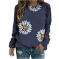 thumbnail image 2 of Azrian Sweatshirts for Womens Clearance,Hoodies Sweatshirts Clearance,Women Long Sleeves Casual Shirts Printing Round Neck Sweatshirt Pullover Loose Tunic Tops for Winter 2023 on Sale, 2 of 5
