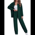 thumbnail image 1 of Conjunto de Dos Piezas de Punto para Mujer: Chaqueta de Larga con Botones y Pantalón Recto. Verde XL, 1 of 7