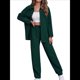 thumbnail image 1 of Conjunto de Dos Piezas de Punto para Mujer: Chaqueta de Larga con Botones y Pantalón Recto. Verde M, 1 of 7