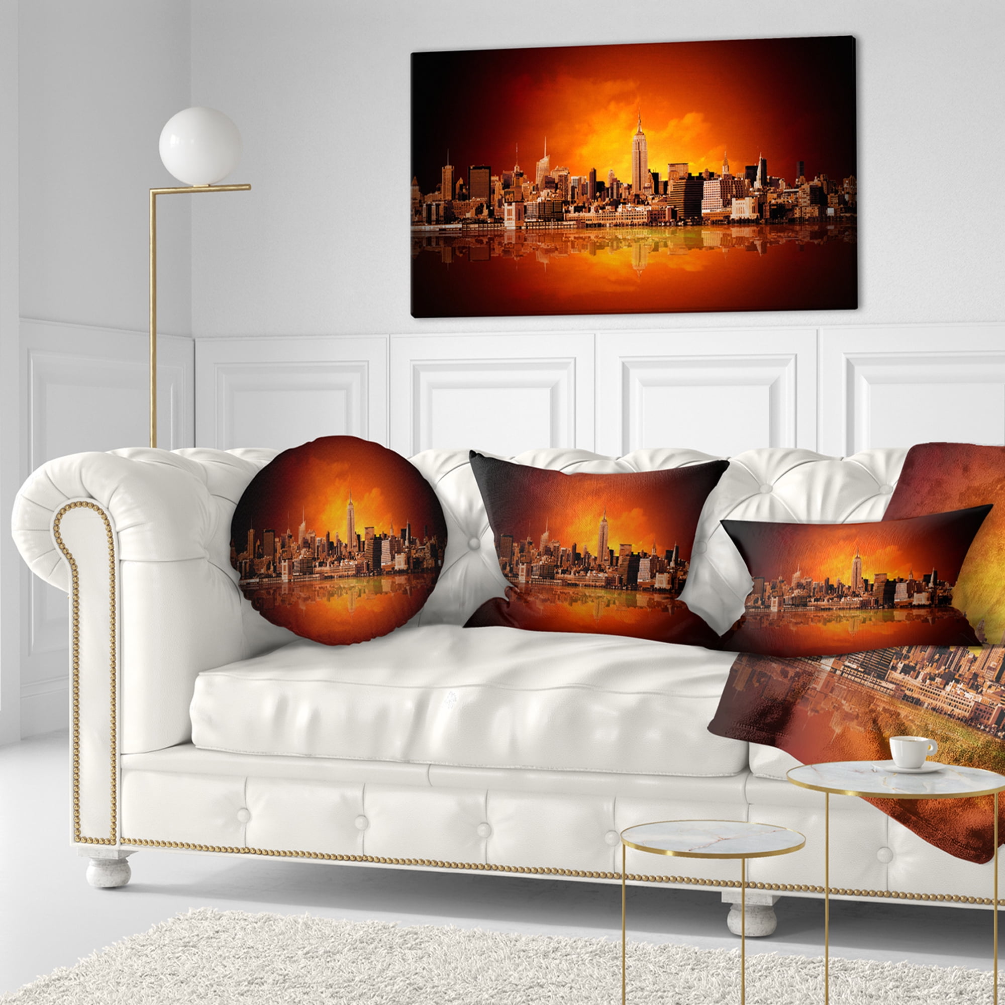 Designart 12" x 20" Red Polyester Throw Pillow