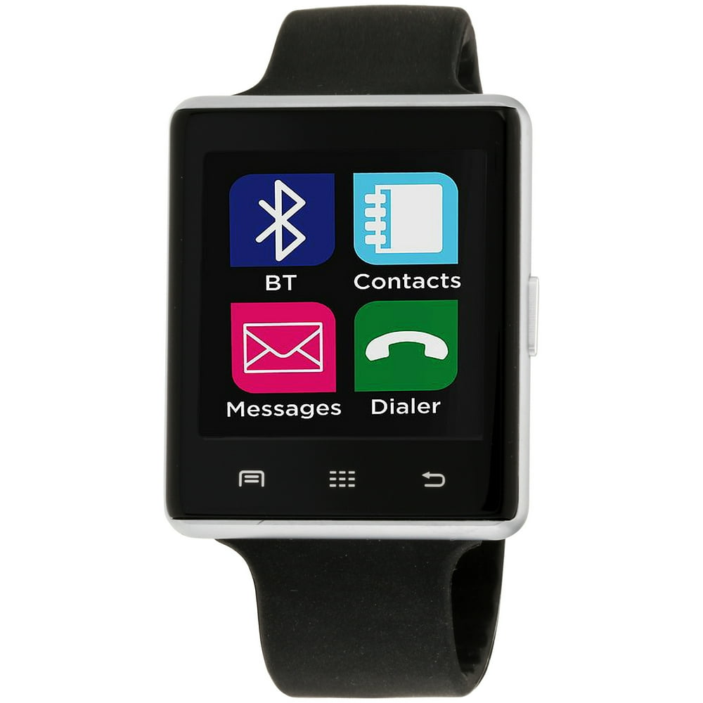 iTouch - iTouch Air 2 Smartwatch 45mm Silver Case with Black Strap