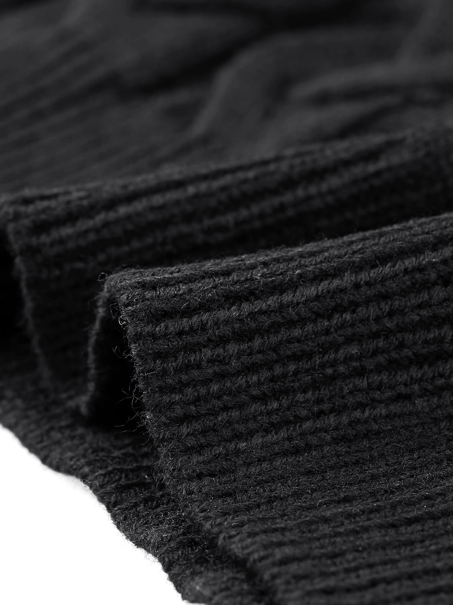 Unique Bargains Women's Solid Turtleneck Sleeveless Pullover Cable Knit Sweater M Black