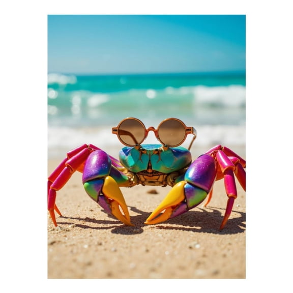 Diamond Art Kits for Adults, Colorful Crab Wearing Sunglasses 5D Diamond Painting Kits for Adults Beginners, DIY Full Drill Diamond Painting, Gem Art and Crafts 12x16