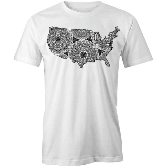 America Mandala T-Shirt | Patriotic American White Tee Gift